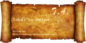 Takács Amina névjegykártya